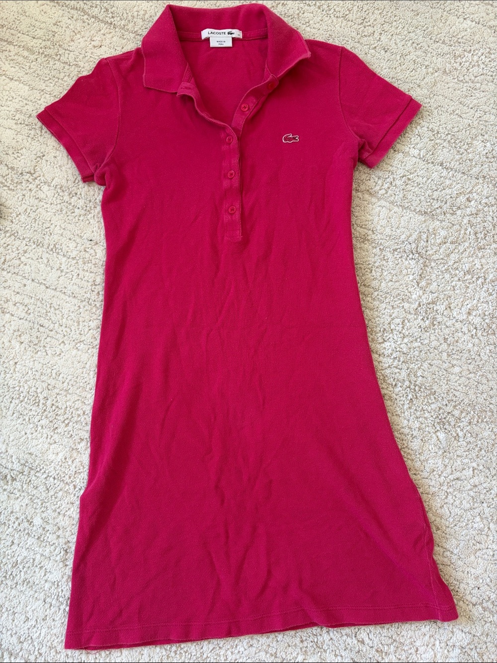 Lacoste Hot Pink Polo Mini Dress size 3